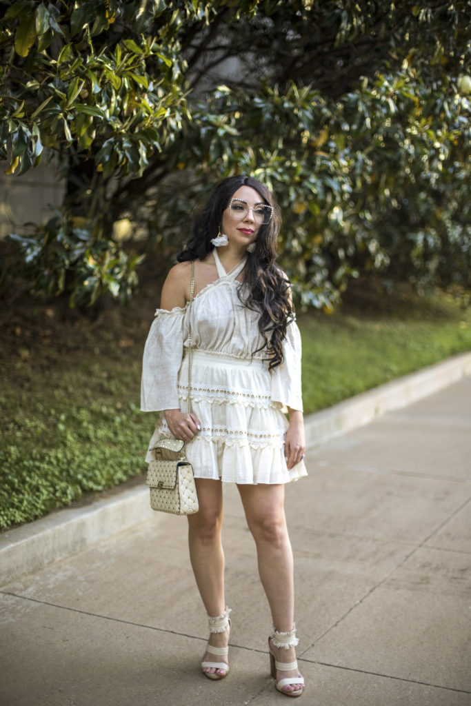 misa cream mini dress