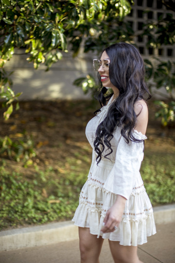 misa cream mini dress