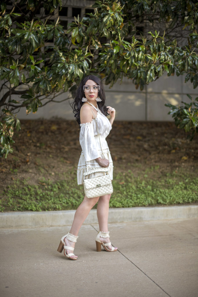 misa cream mini dress