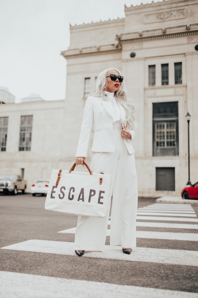 all white monochrome look
