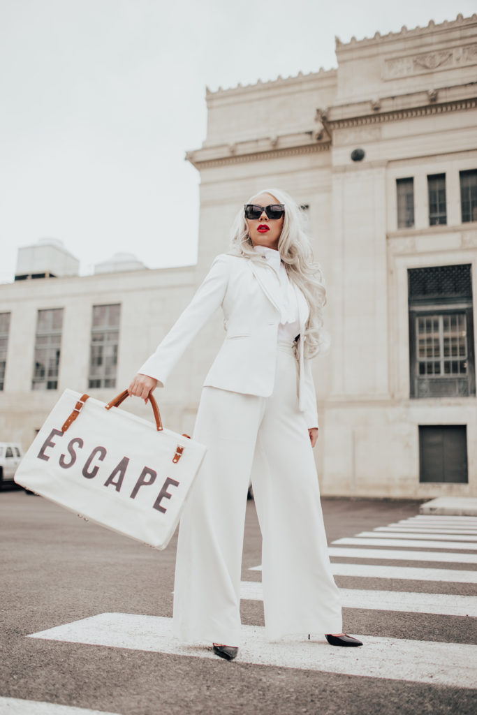 all white monochrome look
