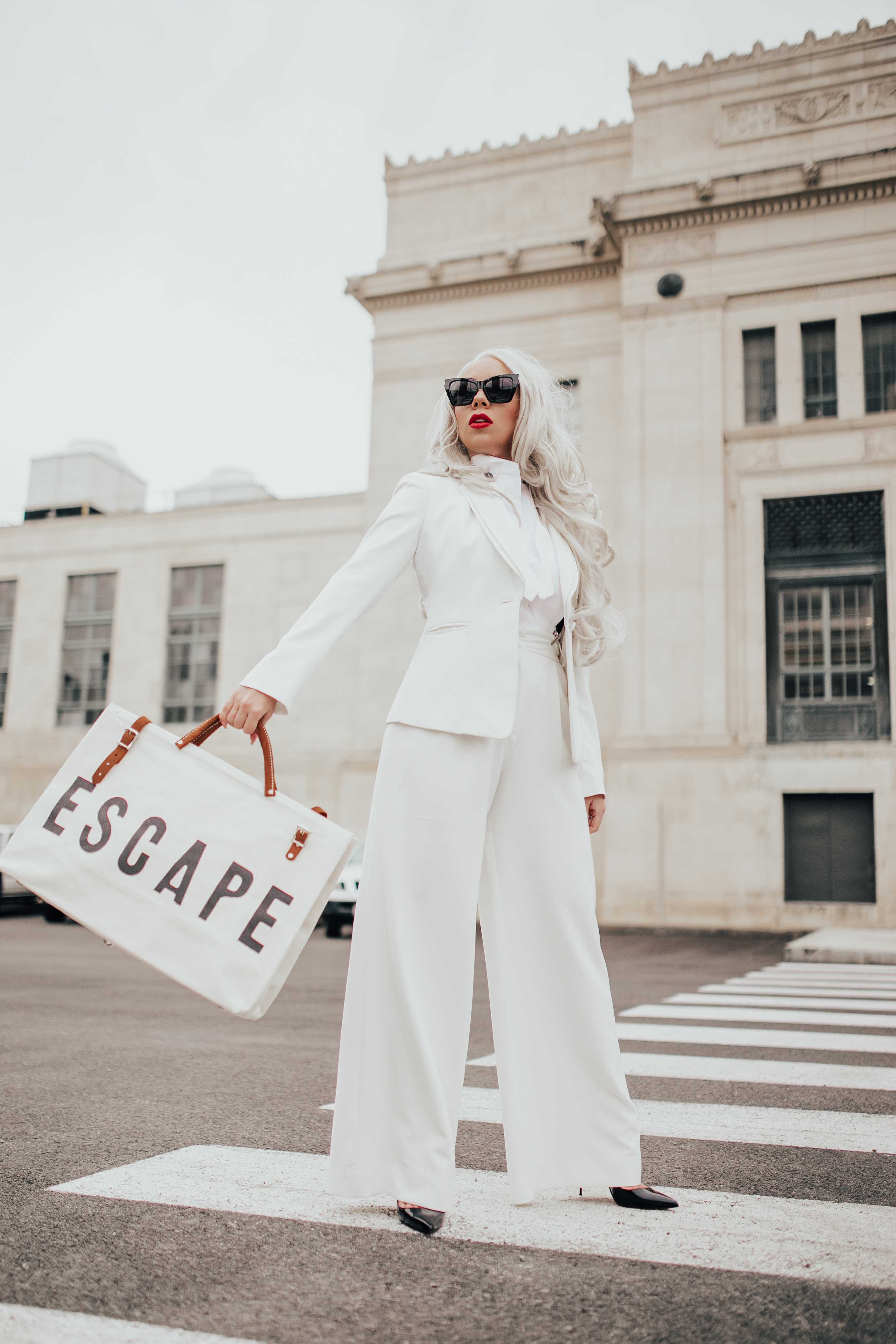 all white monochrome look
