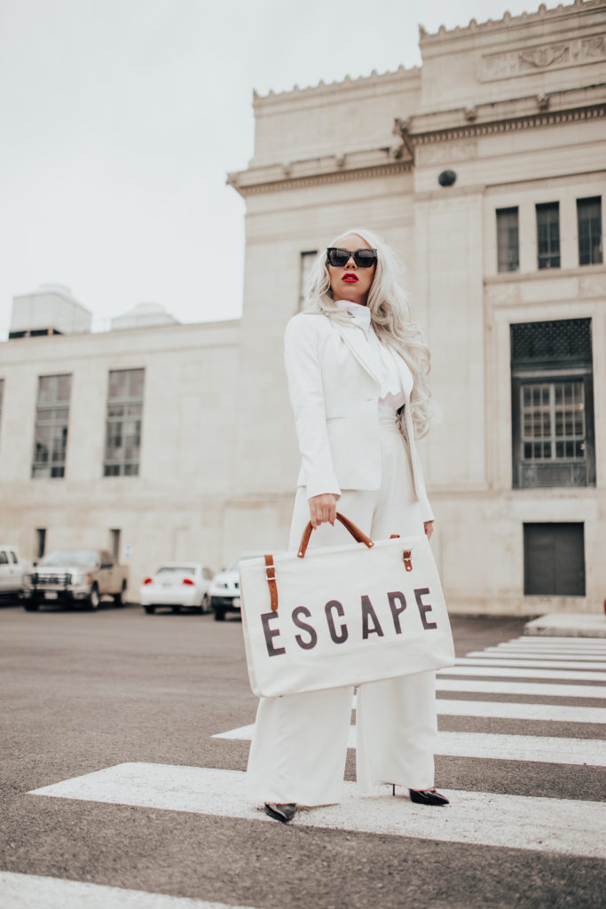 all white monochrome look