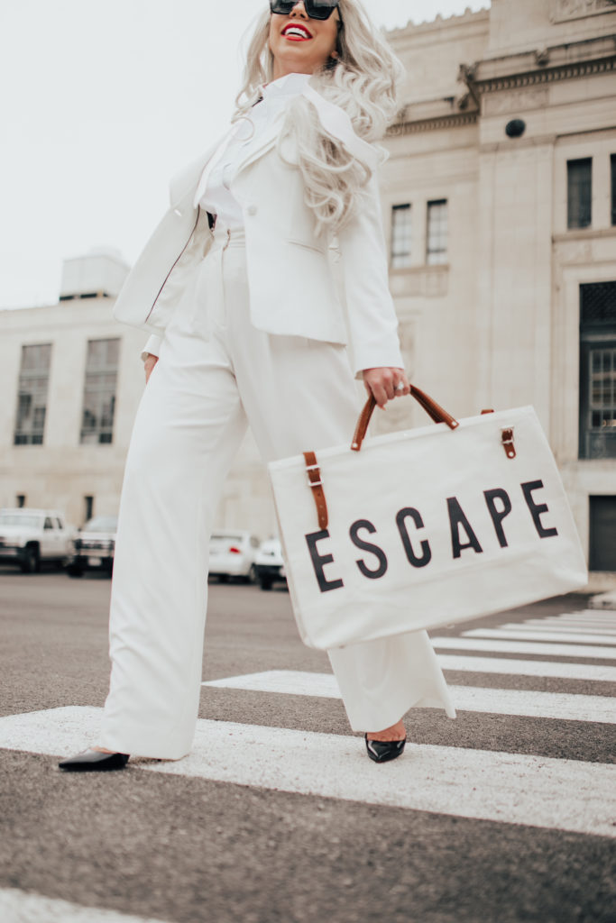 all white monochrome look