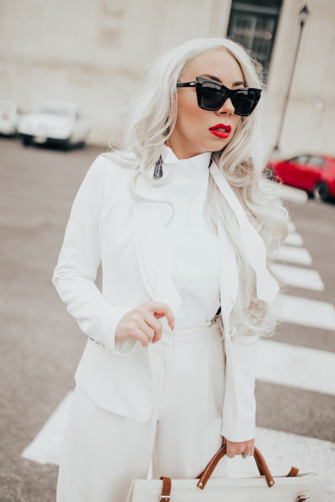 all white monochrome look