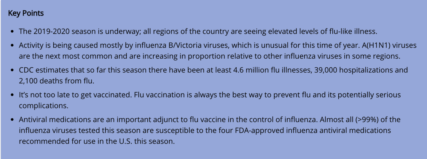 flu statistics 2019