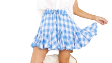 red dress gingham skort
