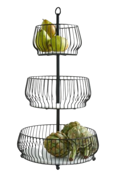 crate and barrel tiered fruit basket
