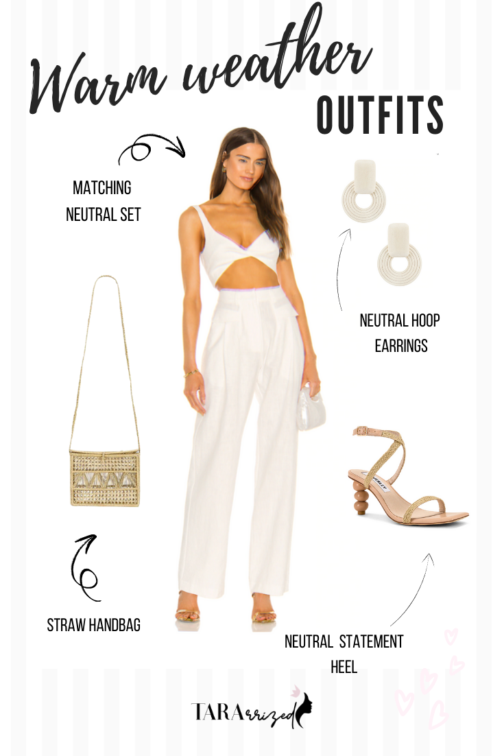 white summer matching set outfit