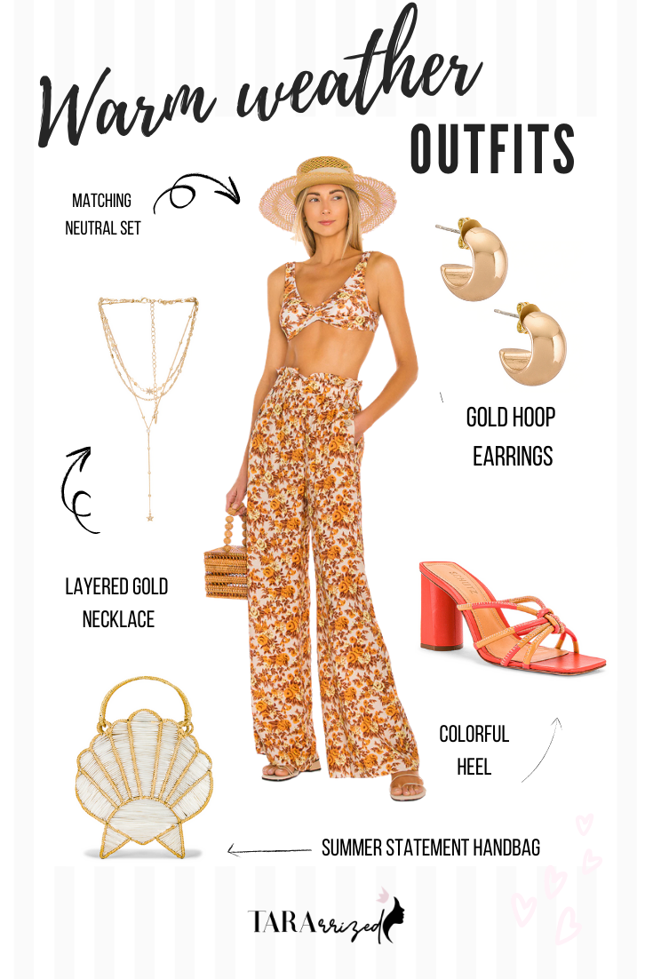 cute floral summer matching outfit set