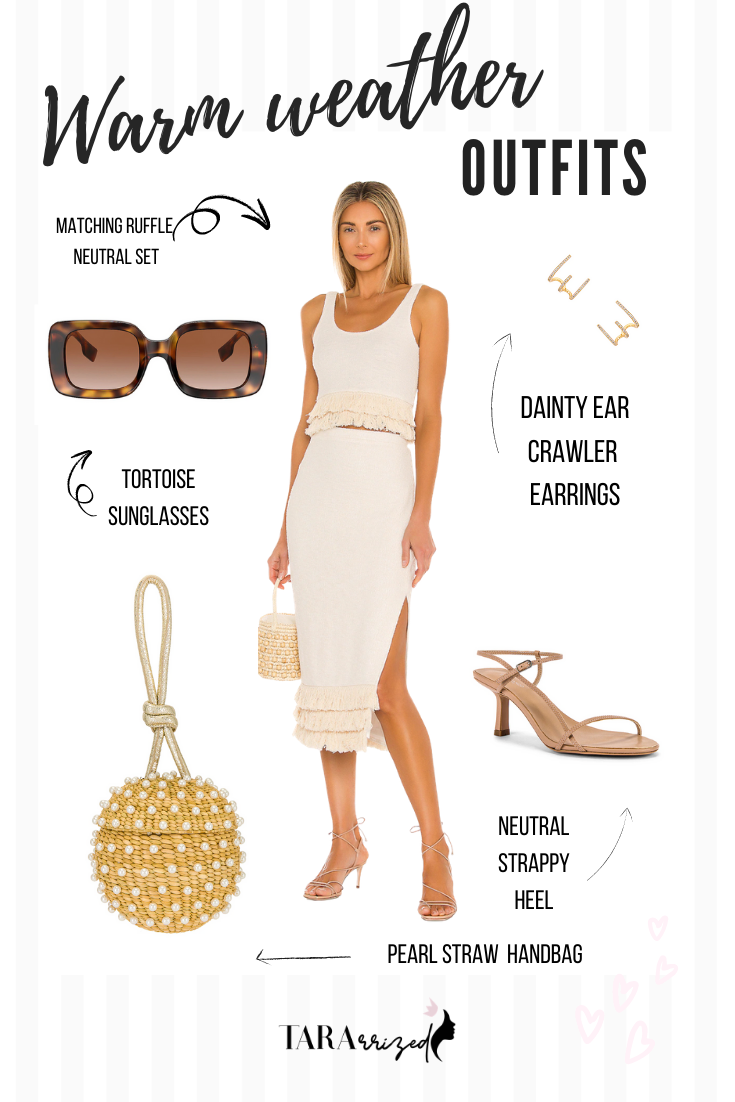 neutral nude matching summer set outfit
