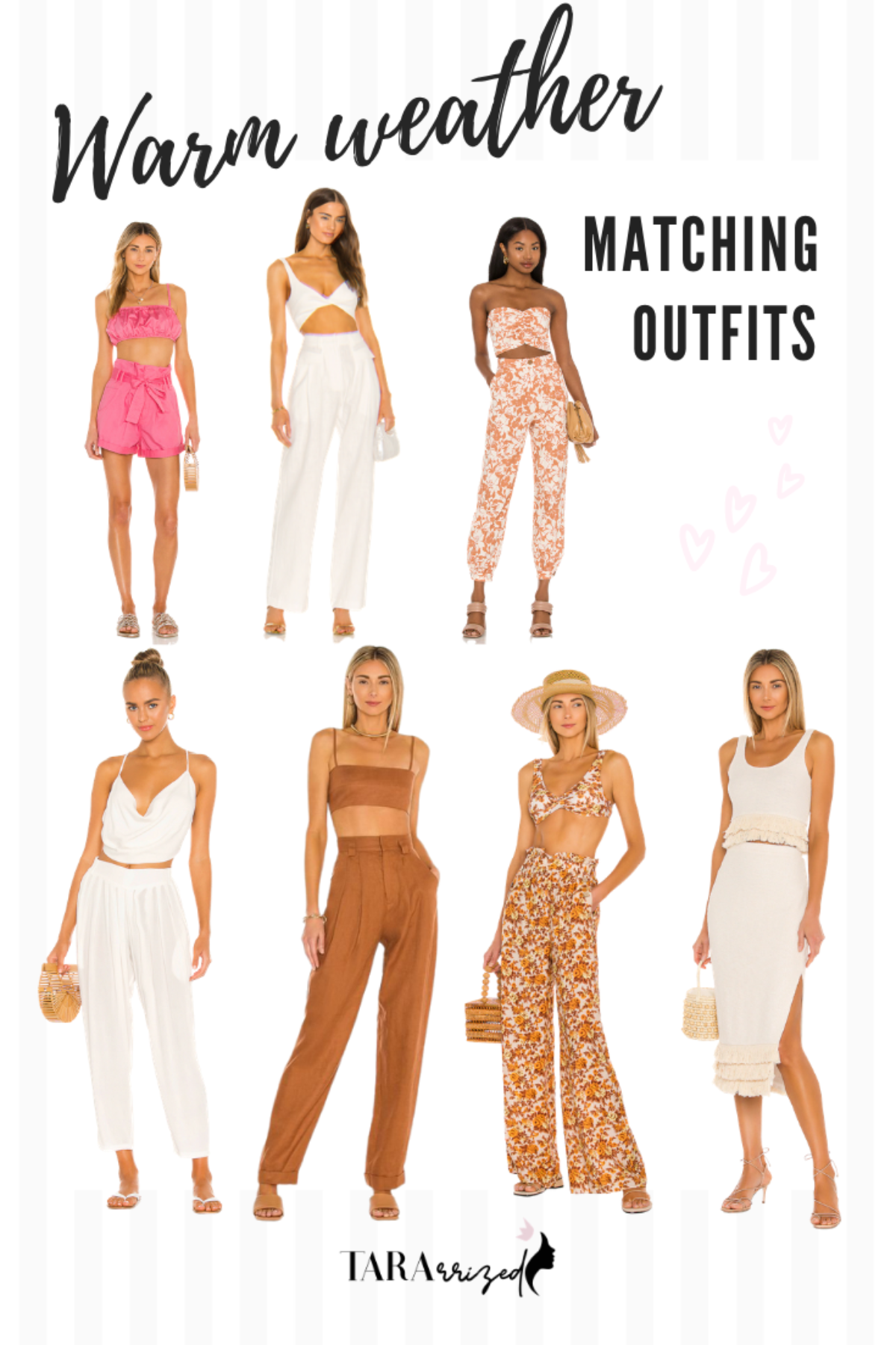 warm weather matching outfits